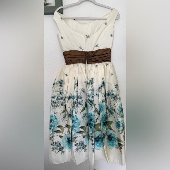 Vintage Sax Fifth Avenue 50s Floral Bow Prom Dress Evening Tulle - Picture 8 of 11